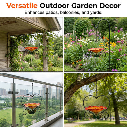 🐦 Heart-Shaped Bird Feeder – Floral, Hanging,Perfect for Backyard or Balcony 🏡