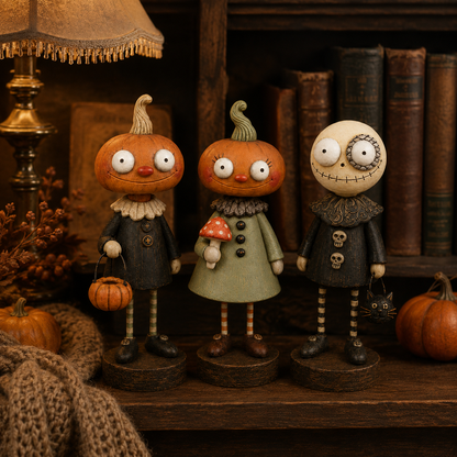 🎃🍂 Primitive Pumpkin Friends Collection — Vintage Halloween Figurines