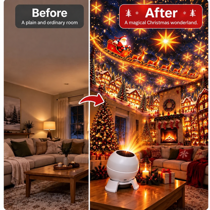 🎄✨ Christmas Projection Night Light — USB-Powered Holiday Scene for Walls & Ceiling