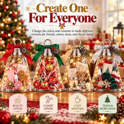🔔Fill-Your-Own Christmas Bell Gift Box -- Clear DIY Surprise Container for Small Gifts & Stocking Stuffers