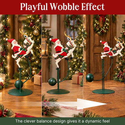 🎅✨ Wobbly Santa Christmas Figurine — Playful Holiday Motion Decor for Mantels, Shelves & Tables