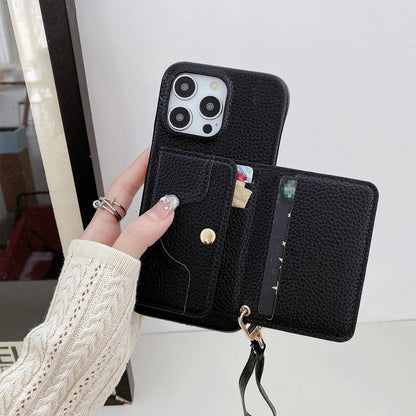 Luxe Mirrored Leather Card Holder Phone Case