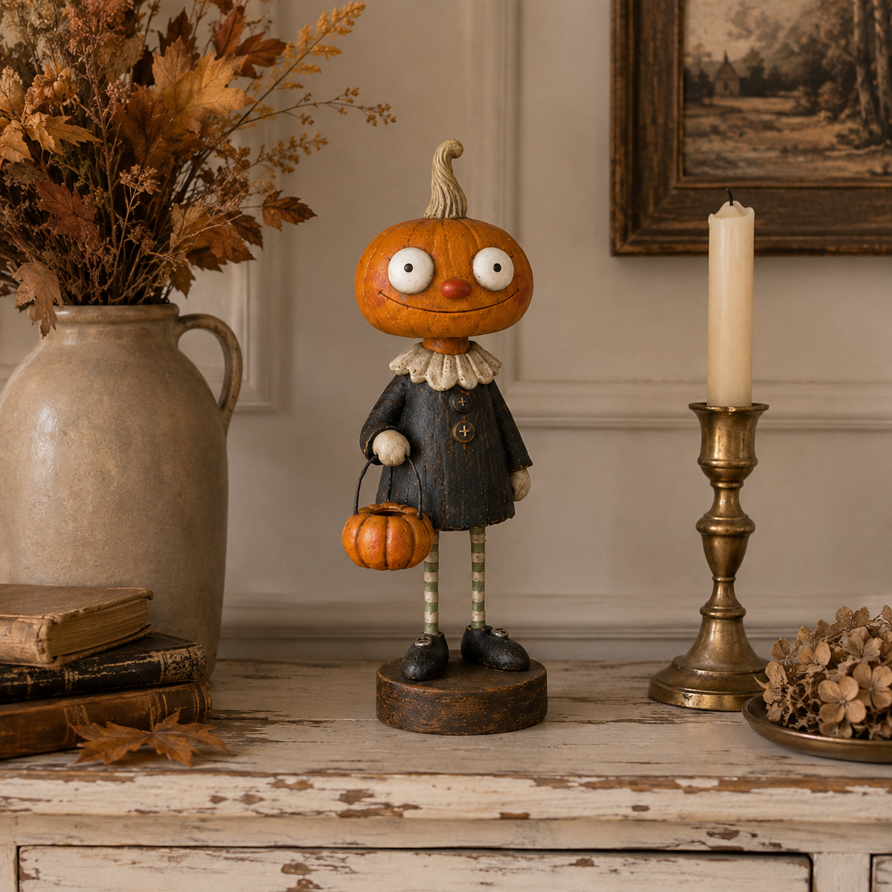 🎃🍂 Primitive Pumpkin Friends Collection — Vintage Halloween Figurines