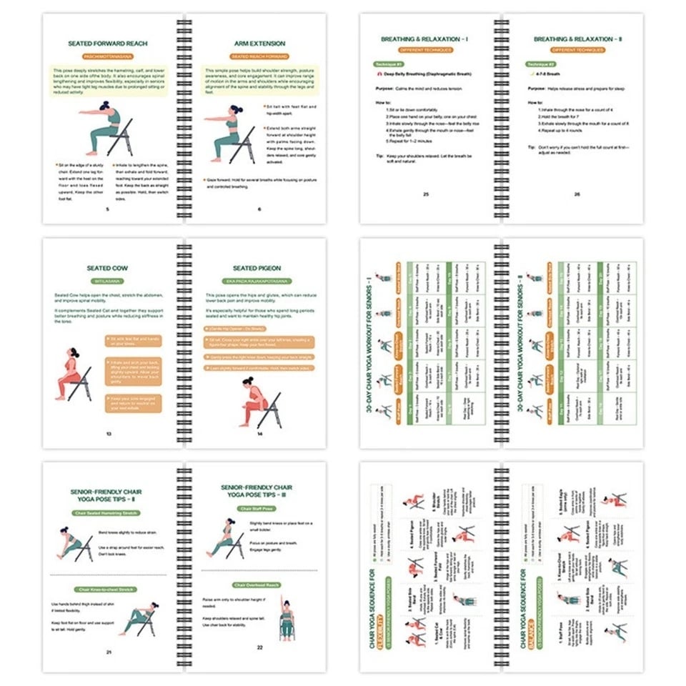 🔥Chair Yoga for Seniors: 40+ Simple Light-Resistance Exercises for Strength, Mobility, Balance & Weight Loss