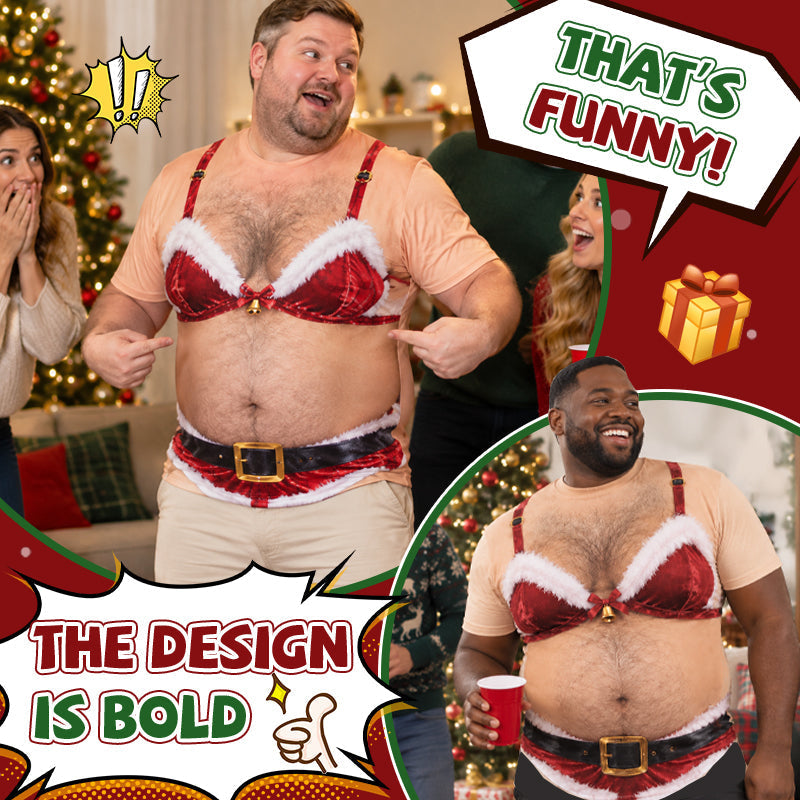 🎄Double-Take Christmas Costume — Cheeky Belly Illusion for Adults