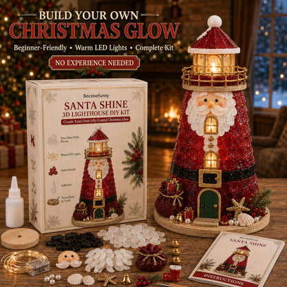 🎄 DIY Lighted Christmas Sea Glass Lighthouse Kit: Glowing Holiday Craft! ✨