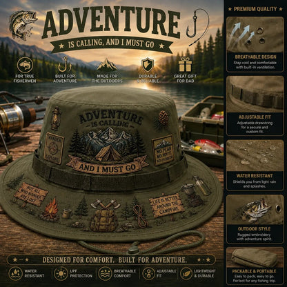 Last Day Promo: 49% OFF🌲 Adventure Is Calling Boonie Hat: Outdoor Hiking & Camping Sun Hat! 🏕️