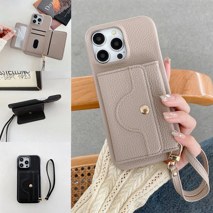 Luxe Mirrored Leather Card Holder Phone Case