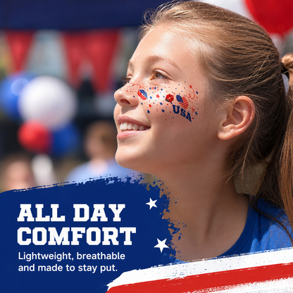🇺🇸 Freckle Tattoo Stickers: Waterproof Patriotic-Themed Temporary Face Sticker Set! 🎇