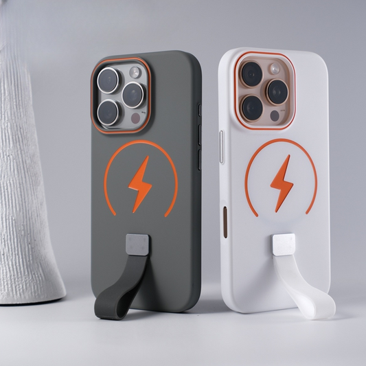 Skin Feel Magnetic Phone Case – Magnetic Charging & Built-in Wrist Strap & Soft-Touch Comfort