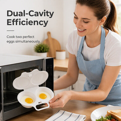 🍳 Microwave Dual Egg Poacher Steamer: Quick & Healthy Breakfast Maker! ⚡