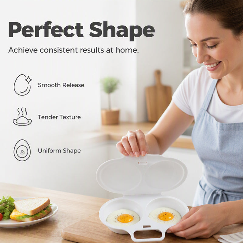 🍳 Microwave Dual Egg Poacher Steamer: Quick & Healthy Breakfast Maker! ⚡